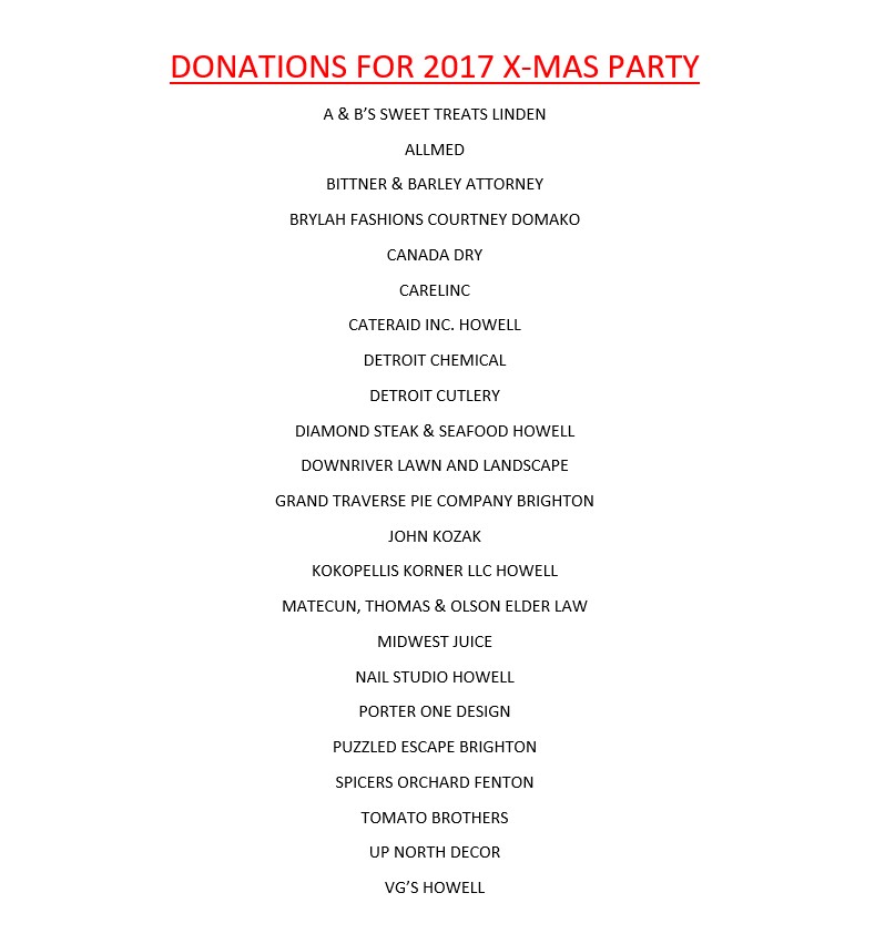 Donations For X-Mas Party