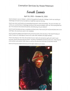 Remembrance of Sarah Zannis